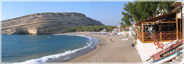 Der schöne Sandstrand von Matala